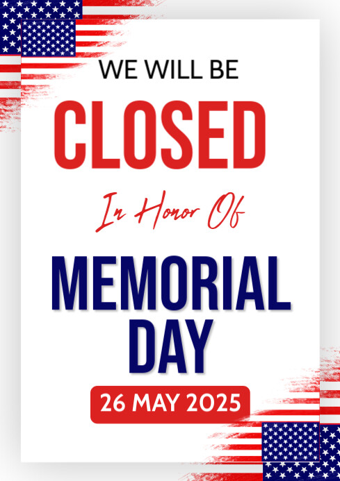 Memorial Closed A4 template