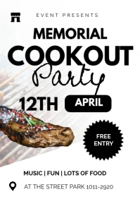 Memorial Cook Out Flyer A3 template