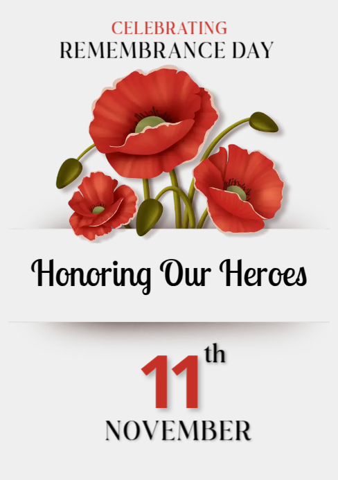 Memorial day,event,remembrance day A5 template
