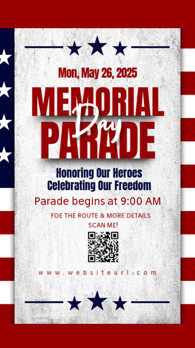 Memorial day parade,event,cookout Instagram Story template