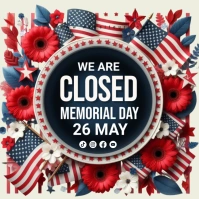 Memorial day, event, closed for memorial day Instagram-Beitrag template