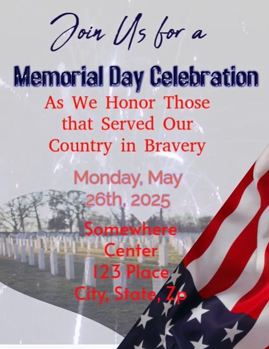Memorial Day 2025 Flyer Flyers Template | PosterMyWall