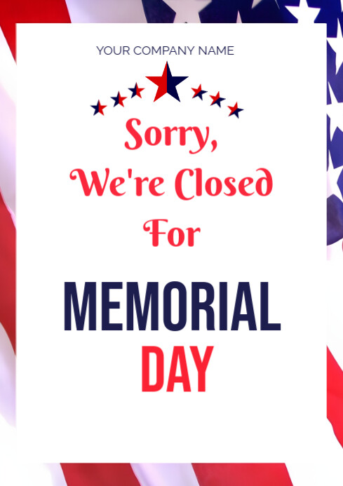 White Memorial Day A4 Template | PosterMyWall