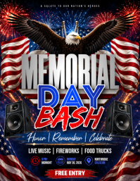 Memorial Day Bash Party Pamflet (VSA Brief) template