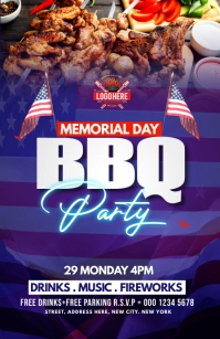 Memorial Day bbq ad Tabloïd template