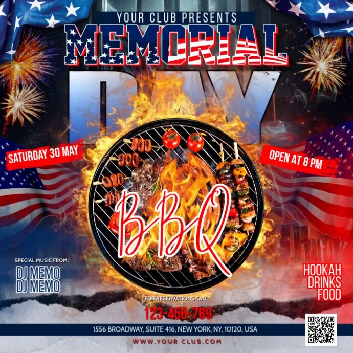 Memorial Day BBQ Template | PosterMyWall