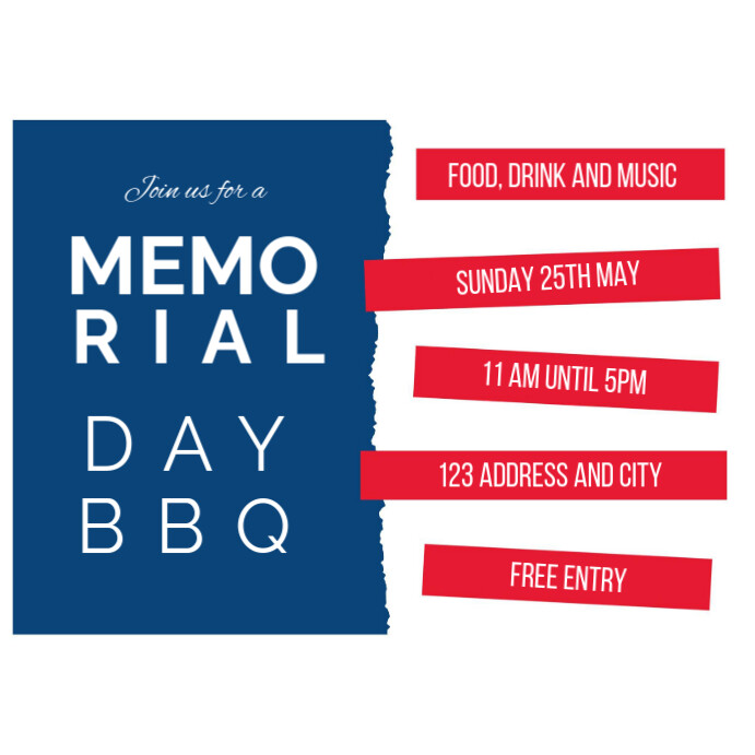 Memorial Day BBQ Template | PosterMyWall