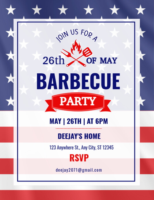 Memorial day BBQ Template | PosterMyWall
