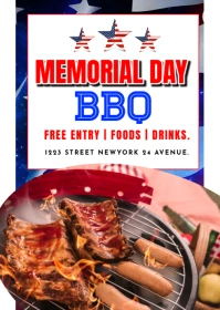 memorial day bbq A6 template