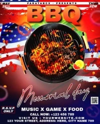 Memorial Day Bbq Flyer Instagram Portrait template