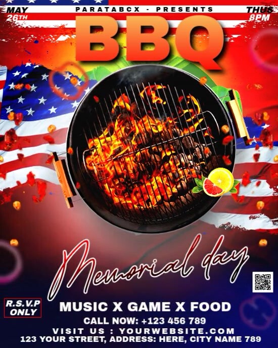 Memorial Day Bbq Flyer Template | PosterMyWall