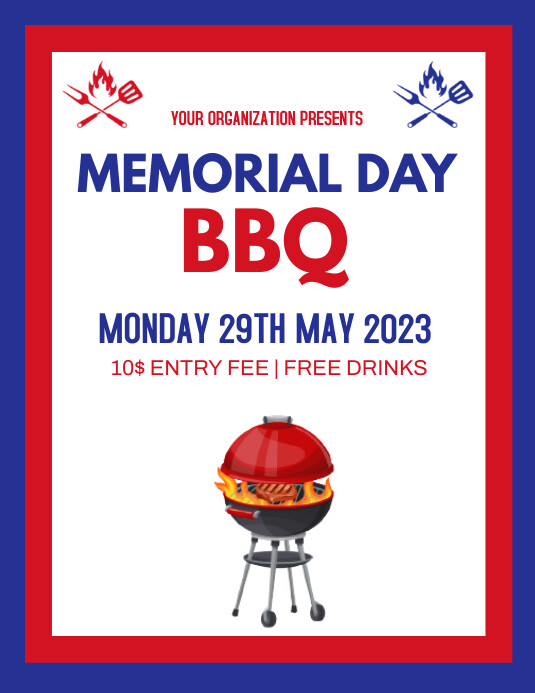 Memorial Day BBQ Flyer. Template PosterMyWall