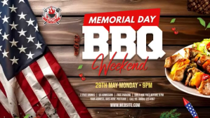 Memorial day BBQ party ad Digital Display (16:9) template