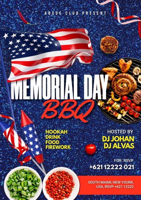 Memorial Day BBQ Party Template | PosterMyWall