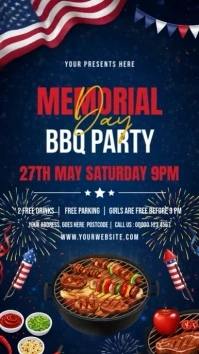 Memorial Day Bbq Party  Instagram Reel template
