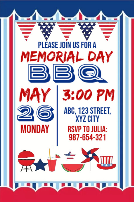 Memorial Day Bbq Poster Template | PosterMyWall