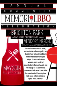 Memorial Day BBQ Póster template