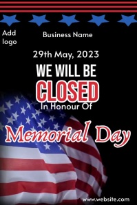 memorial day business announcement ad (1) Cartaz template