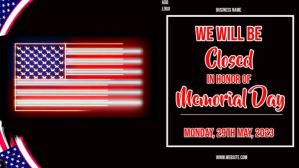 Nero Memorial Day Closure Announcement Digitalt display Template