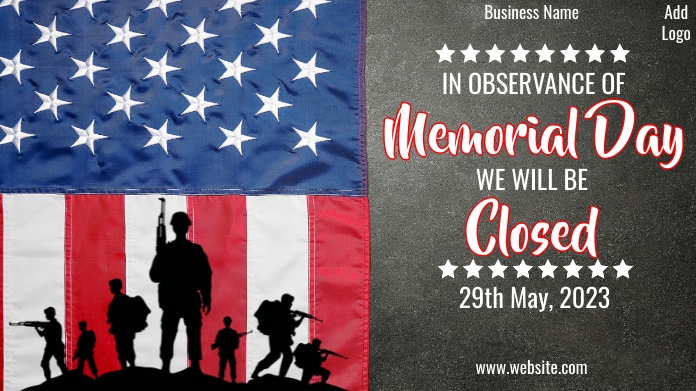 memorial day business closed announcement ad Twitter 帖子 template