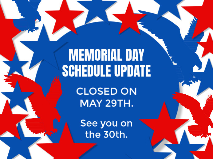 Memorial Day Business Hours Yard Sign Template, 2025 ป้ายสนาม