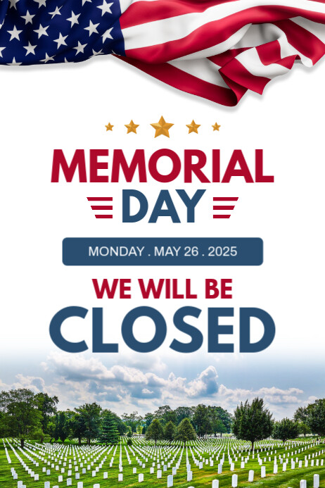 Memorial Day Business Sign Plakkaat template