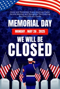 Memorial Day Business Sign Poster template