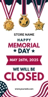 Memorial Day Business Sign Roll Up Banner 3' × 6' template