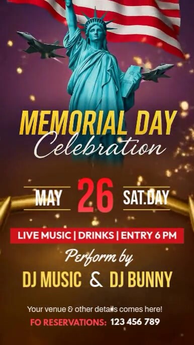 Memorial Day Celebration Instagram Reel template