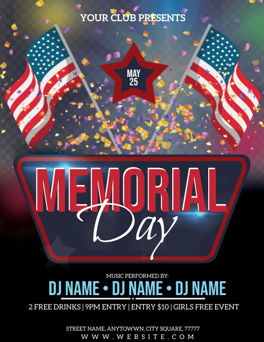 MEMORIAL DAY CELEBRATION EVENT FLYER Template