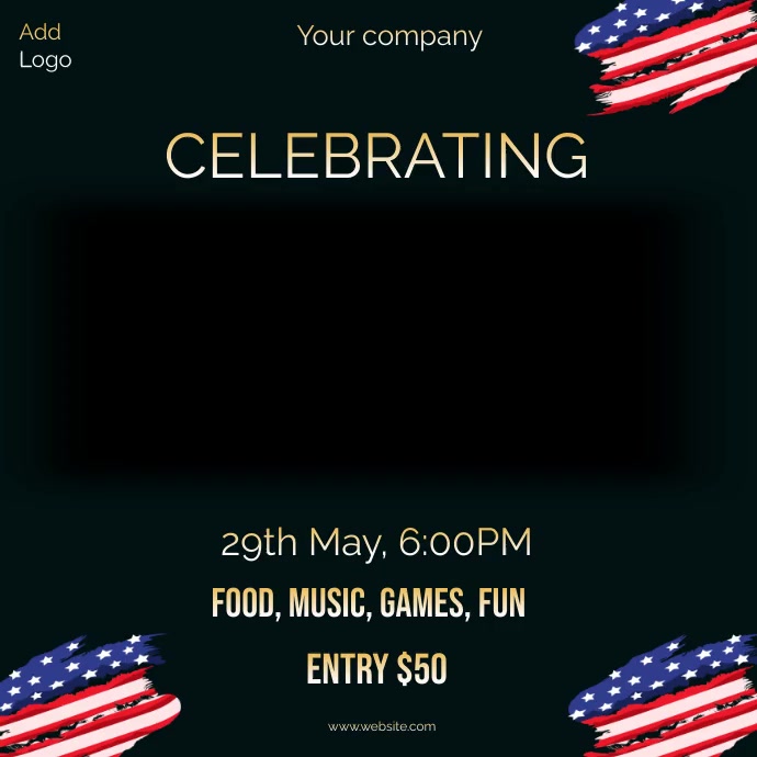 memorial day celebration event post (1) Wpis na Instagrama template