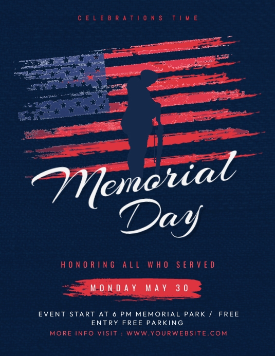 Memorial Day Celebration Flyer Template | PosterMyWall