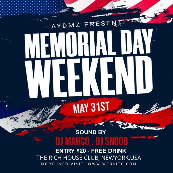 Memorial Day Celebration Flyer Template | PosterMyWall
