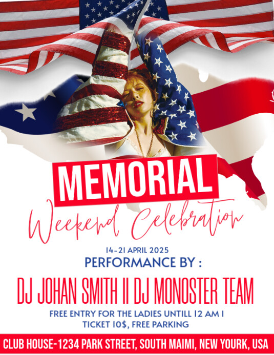 Memorial Day Celebration Flyer Template | PosterMyWall