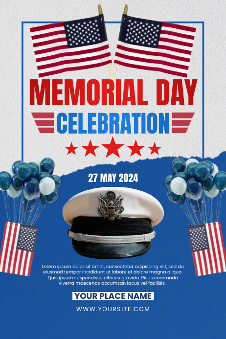 Plantilla de Memorial Day Celebration Flyer or Poster Temp | PosterMyWall