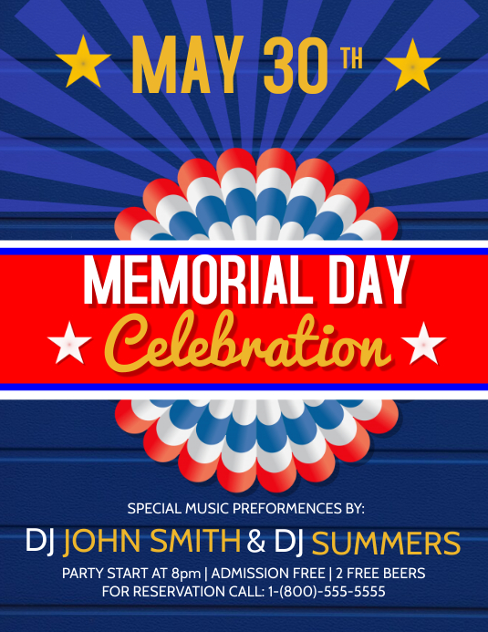 Memorial Day Celebration Flyer (US Letter) template