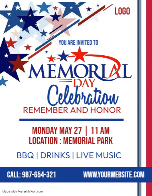 Copy of memorial day celebration party poster | PosterMyWall