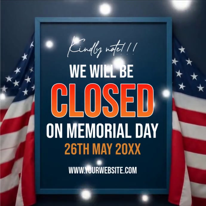 memorial day close sign template Persegi (1:1)