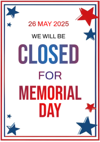 Memorial Day Closed A4 template
