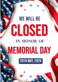 Memorial Day Closed A4 template