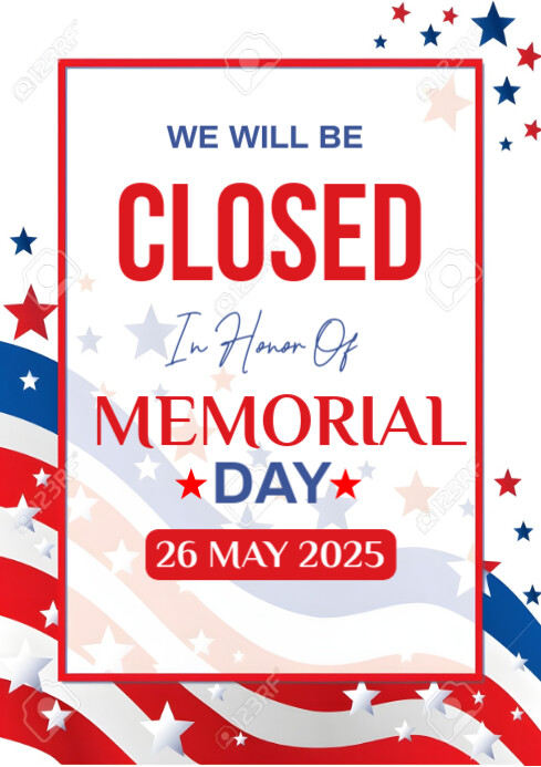 Memorial Day Closed A4 template