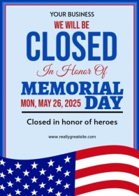 Memorial day closed ad template A6