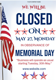 Memorial Day Closed A4 template