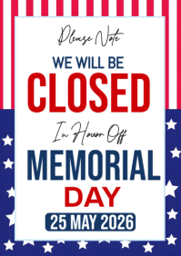 memorial day closed A4 template