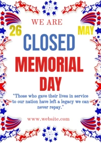 memorial day closed A4 template