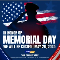 Memorial Day Closed Sign Instagram Post template