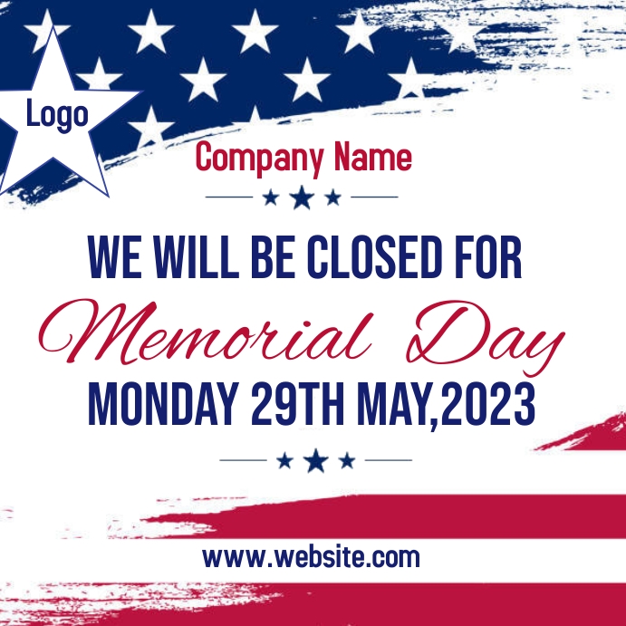 Memorial day closing Template | PosterMyWall