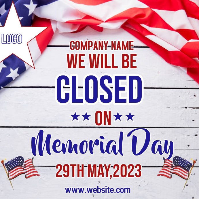 Memorial day closing Template | PosterMyWall