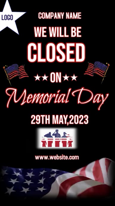 Memorial day closing Template | PosterMyWall