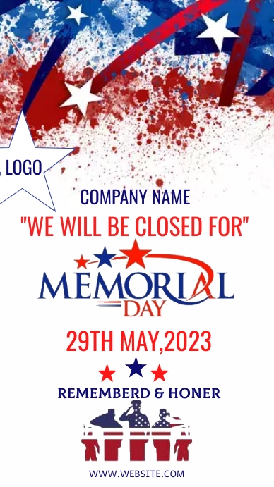memorial day closing Template | PosterMyWall